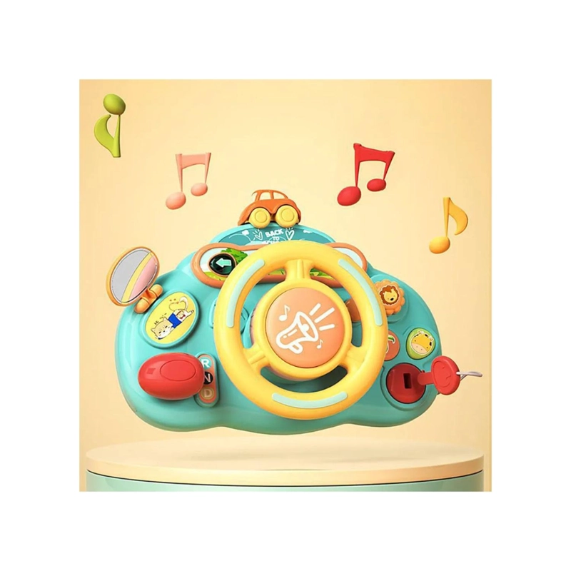 JUGUETE SIMULADOR VOLANTE INTERACTIVO SONIDO AZUL INFANTIL - 2