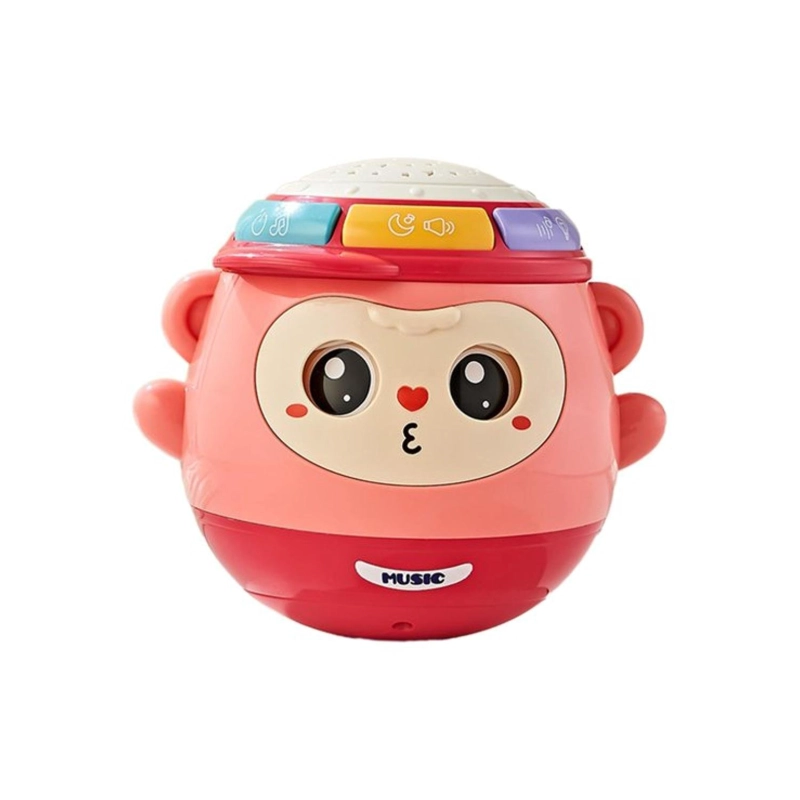 JUGUETE TAMBOR MUSICAL DIDACTICO PARA BEBES ROSADO INFANTIL - 1