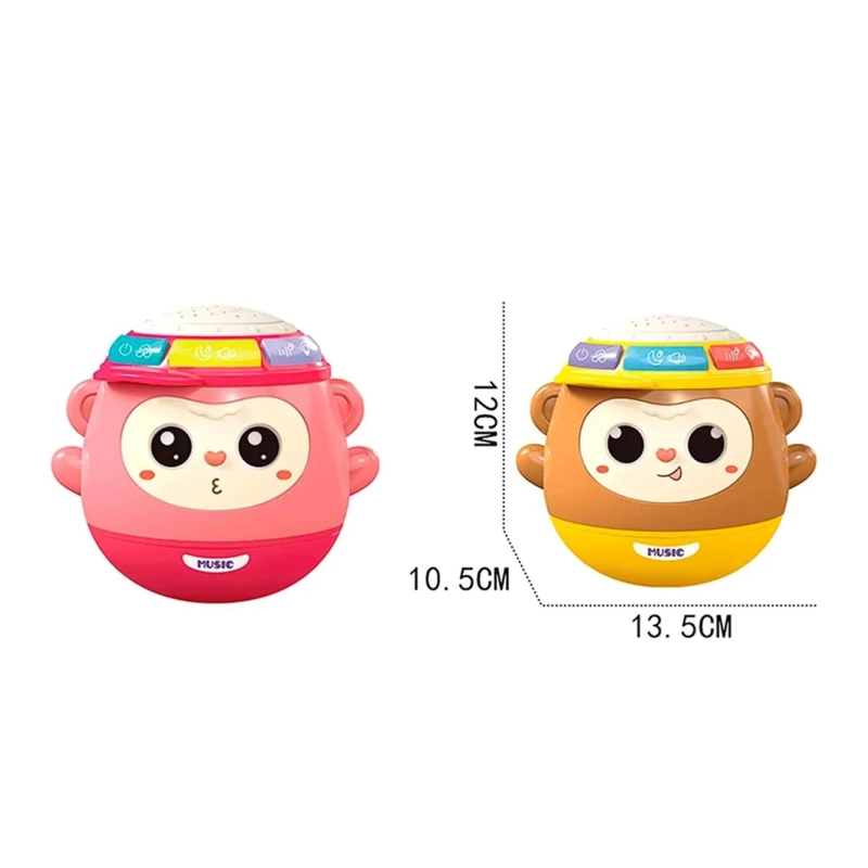 JUGUETE TAMBOR MUSICAL DIDACTICO PARA BEBES ROSADO INFANTIL - 2
