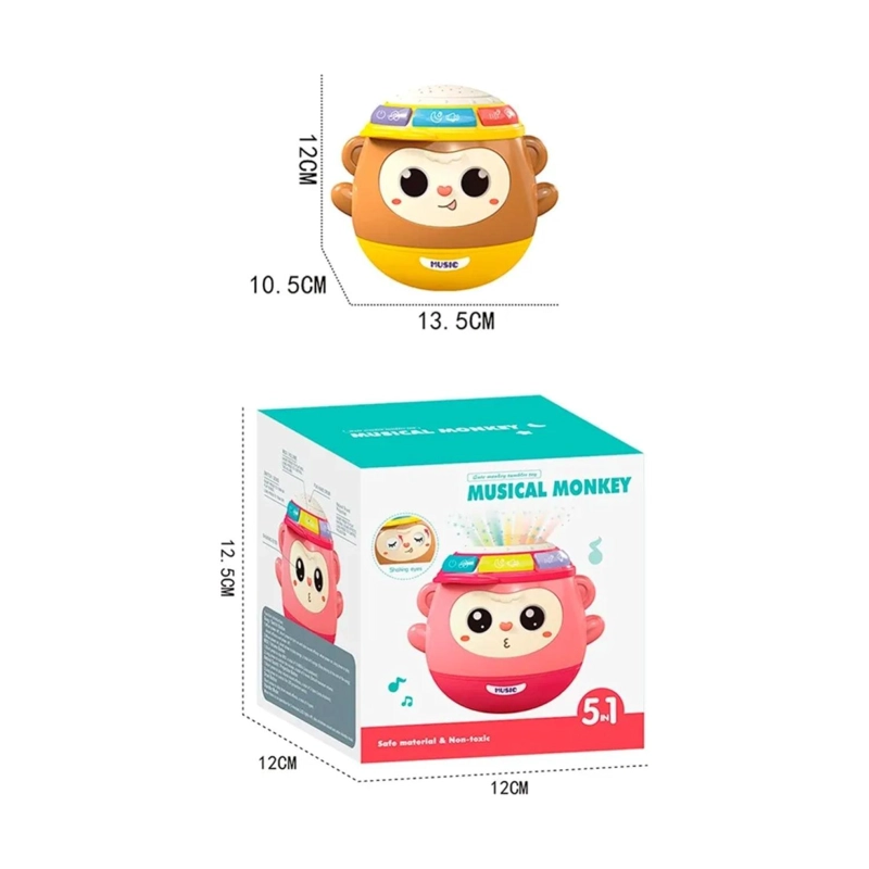 JUGUETE TAMBOR MUSICAL DIDACTICO PARA BEBES ROSADO INFANTIL - 4