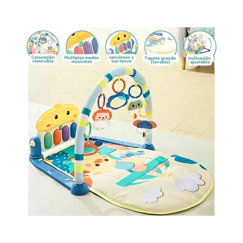 SILLA MECEDORA 2 EN 1 GIMNASIO DE BEBE CELESTE INTERACTIVA - 3