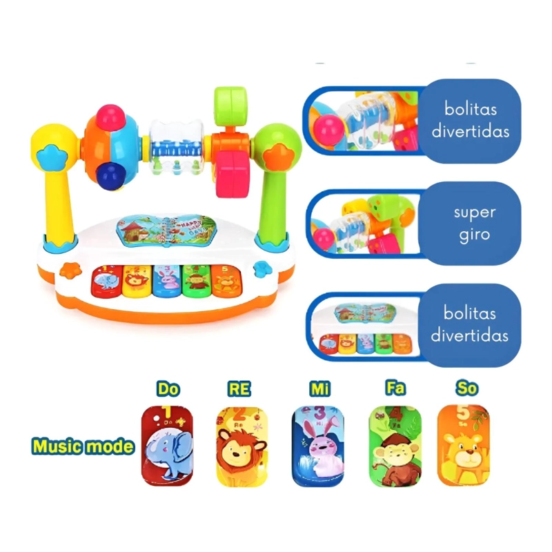 JUGUETE PIANO DIDACTICO CON LUCES Y SONIDOS INFANTILES - 2