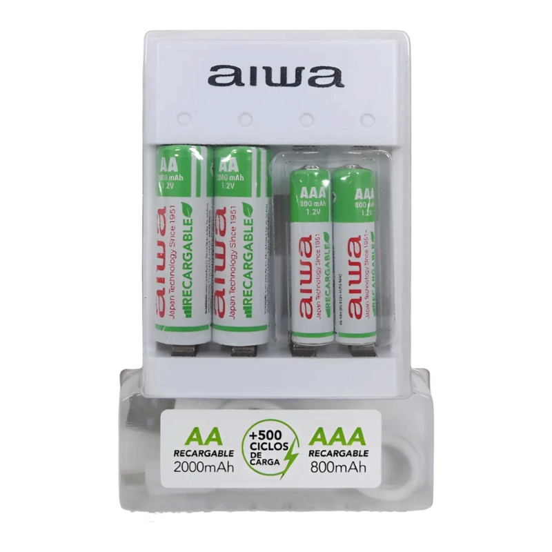 CARGADOR DE PILAS AA Y AAA CON 4 PILAS BC-0807T AIWA - 1