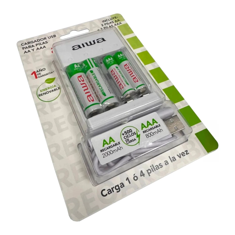 CARGADOR DE PILAS AA Y AAA CON 4 PILAS BC-0807T AIWA - 3
