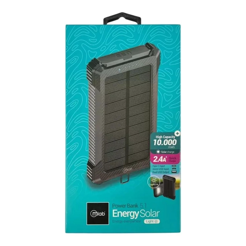 POWERBANK CARGADOR PORTATIL 10000MAH SOLAR 2.4A MLAB - 3
