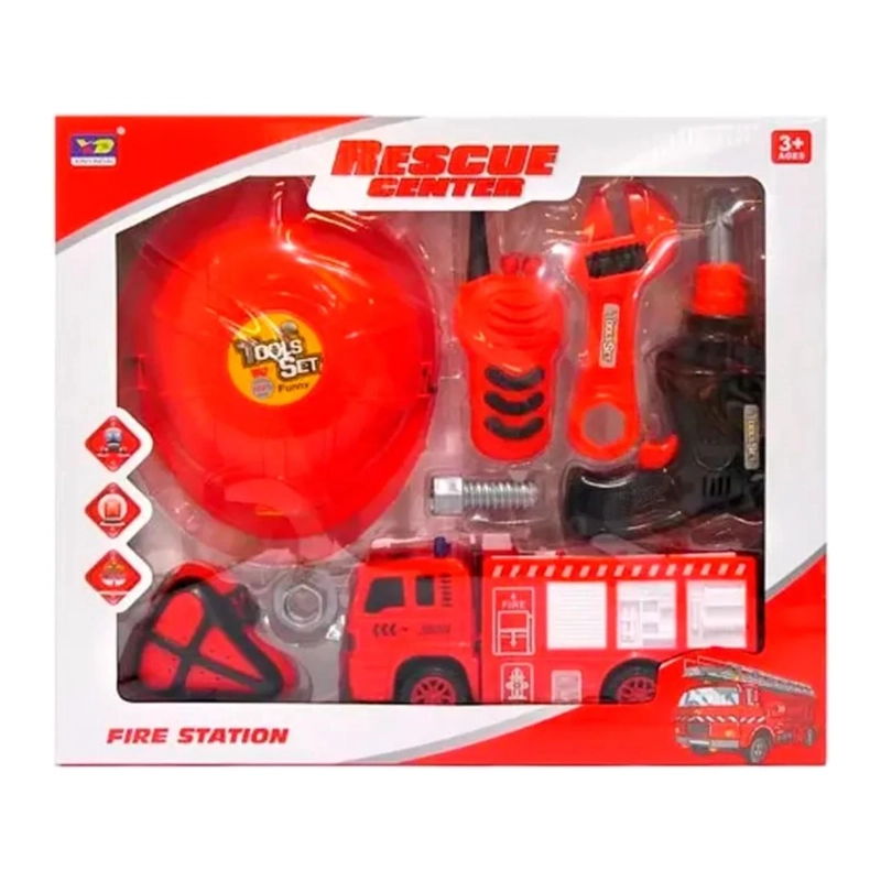 JUGUETE SET DE BOMBERO 8 PIEZAS CAMION HERRAMIENTAS INFANTIL - 3