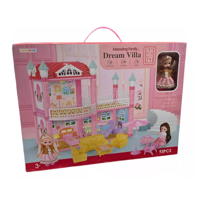 JUGUETE CASA CASTILLO DE MUÑECAS ARMABLE 105PCS - 3