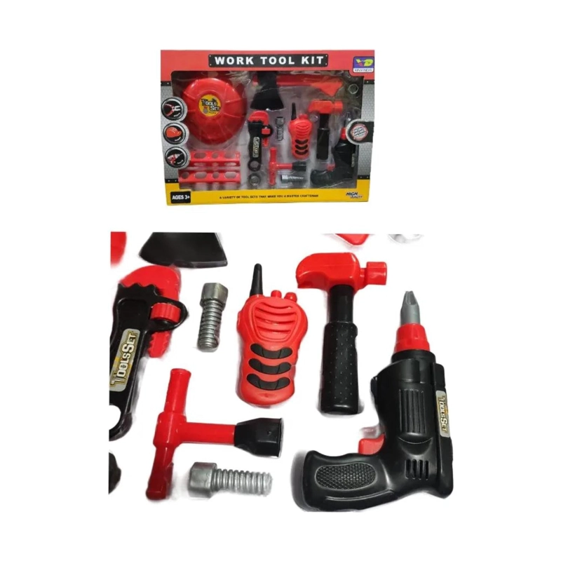 JUGUETE SET DE BOMBERO 12 PIEZAS CASCO HERRAMIENTAS INFANTIL - 1