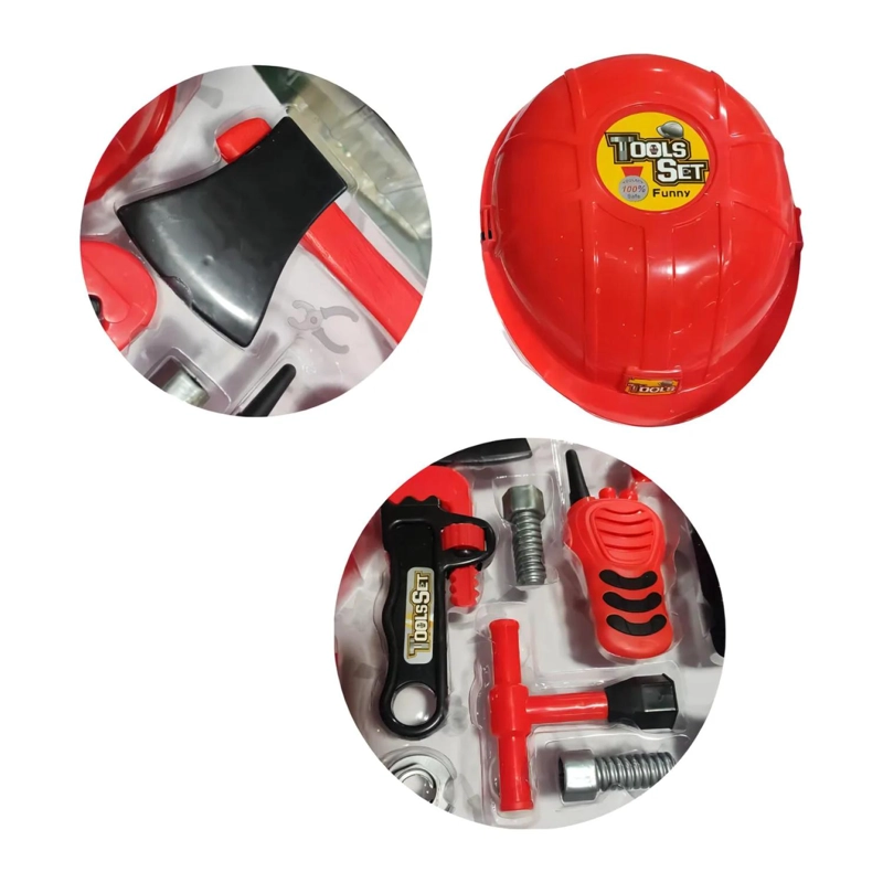 JUGUETE SET DE BOMBERO 12 PIEZAS CASCO HERRAMIENTAS INFANTIL - 2