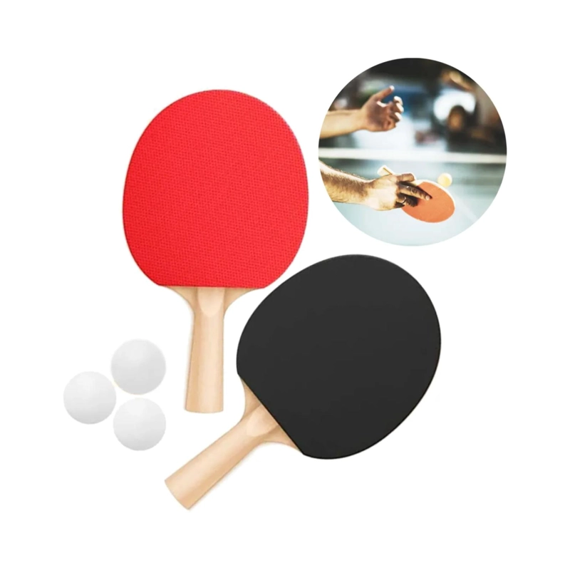 JUGUETE PACK 2 PALETAS DE PING PONG CON 3 PELOTAS INFANTIL - 1