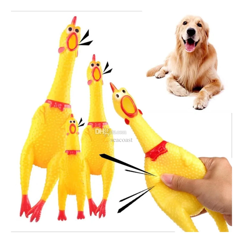 JUGUETE PARA MORDER POLLO QUE GRITA PARA MASCOTAS - 3
