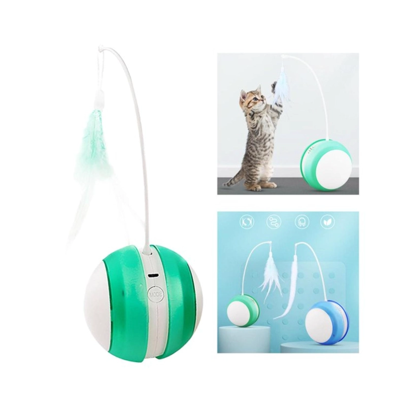 JUGUETE PELOTA INTELIGENTE CON CUERDA PARA GATOS MASCOTAS - 3