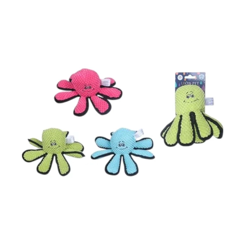 JUGUETE PULPO DE PELUCHE 32CM PARA MORDER PERROS MASCOTAS - 2