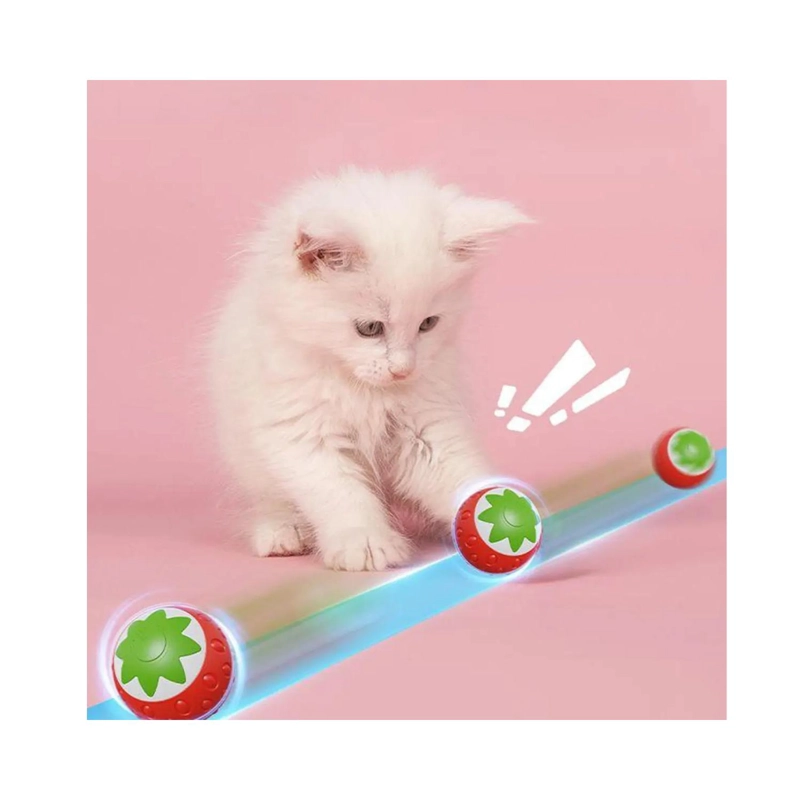 JUGUETE PELOTA INTERACTIVA HIERVA GATERA PARA GATOS MASCOTAS - 3