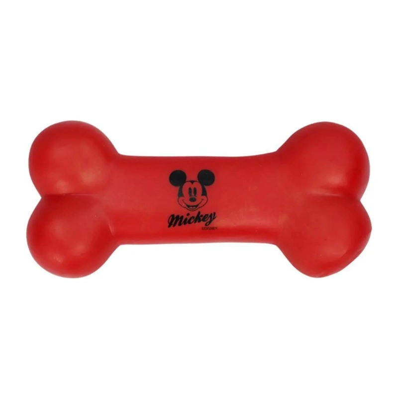HUESO DE JUGUETE ROJO MICKEY PARA PERROS MASCOTAS - 1