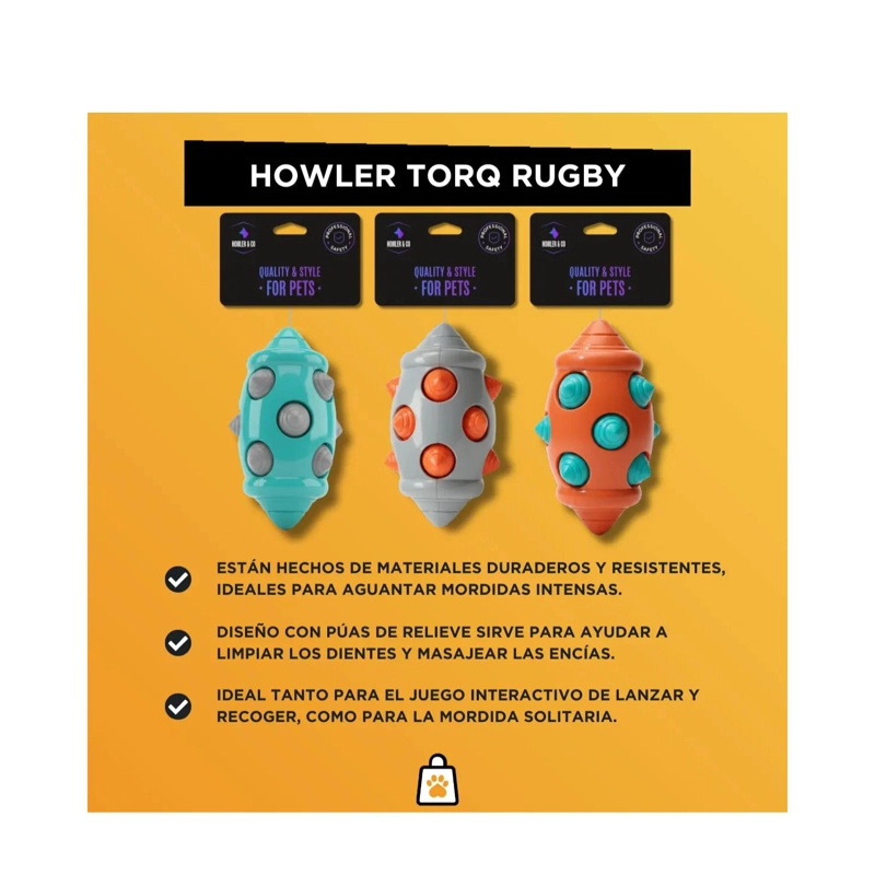 JUGUETE PARA MORDER RUGBY CON TEXTURA 16CM PARA MASCOTAS - 2