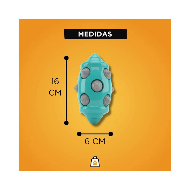 JUGUETE PARA MORDER RUGBY CON TEXTURA 16CM PARA MASCOTAS - 3