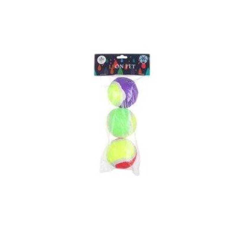 PACK 3 PELOTAS MULTICOLOR CON SONIDO PARA JUGAR CON MASCOTAS - 2
