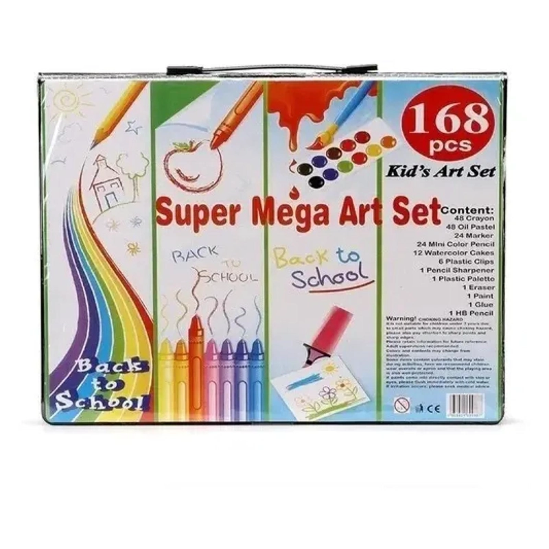 SET 168 LAPICES PARA COLOREAR CON MALETA AZUL INFANTIL - 3
