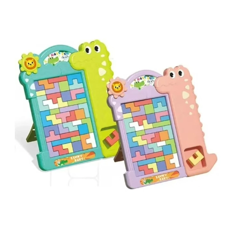 JUGUETE ROMPECABEZAS TETRIS DINOSAURIO ROSADO INFANTIL - 2
