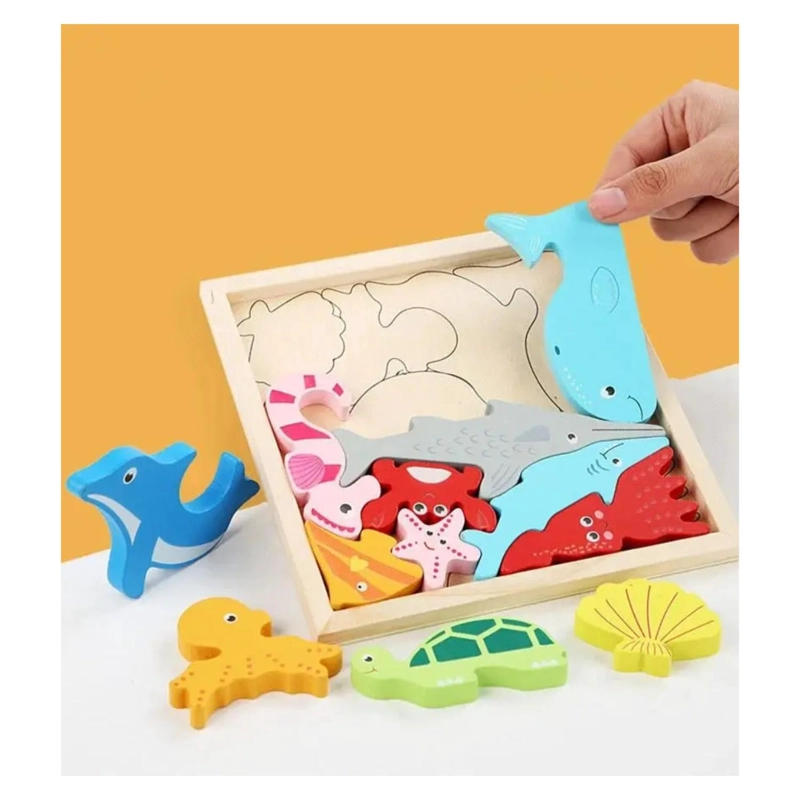 JUGUETE ROMPECABEZAS 3D DE MADERA MONTESSORI INFANTIL - 2