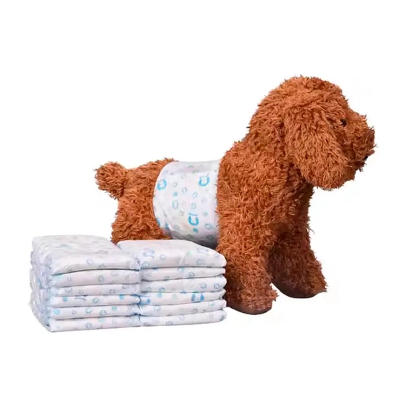 PACK 12 PAÑALES ABSORVENTES M PARA PERROS MACHO MASCOTAS - 2
