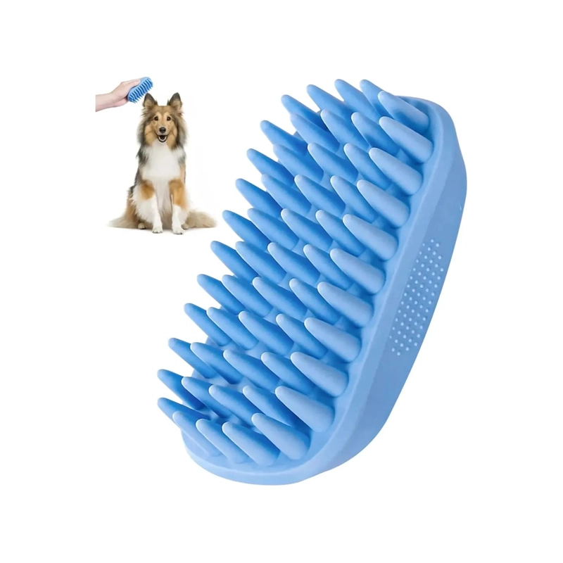 CEPILLO PARA BAÑO DUCHA DE MASCOTAS GOMA SUAVE - 1