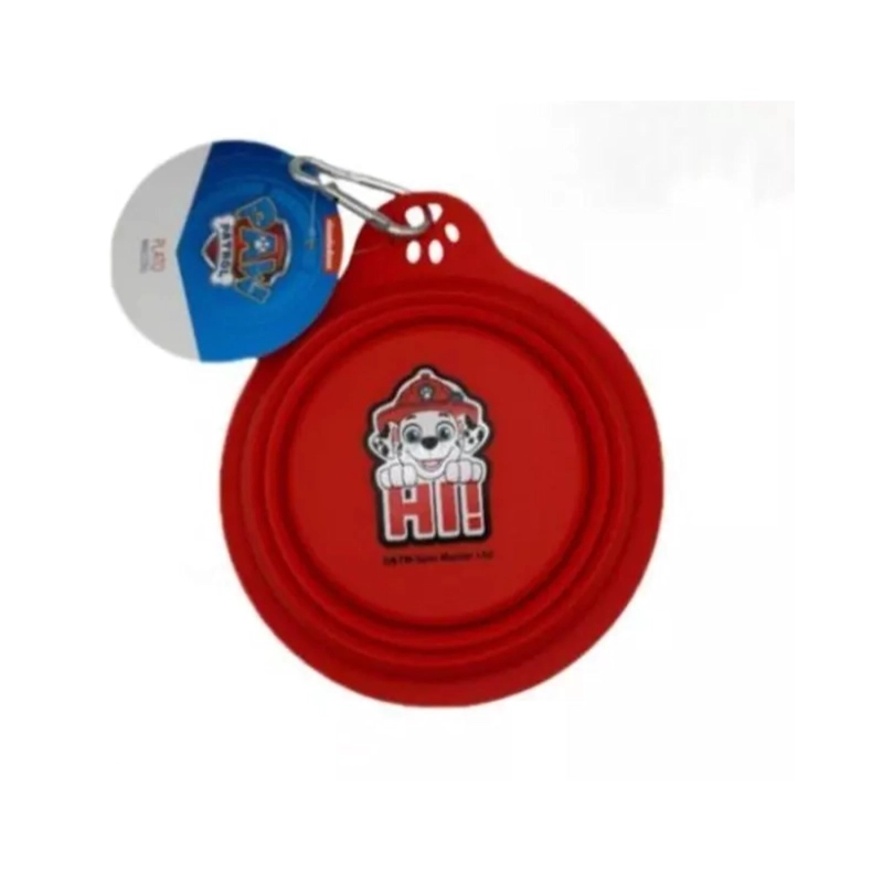 PLATO PLEGABLE DE COMIDA MARSHALL ROJO PARA MASCOTAS - 1