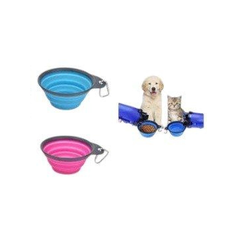 BOTELLA DE AGUA DUAL PORTATIL VASO PLATO PLEGABLE PARA MASCOTAS - 3
