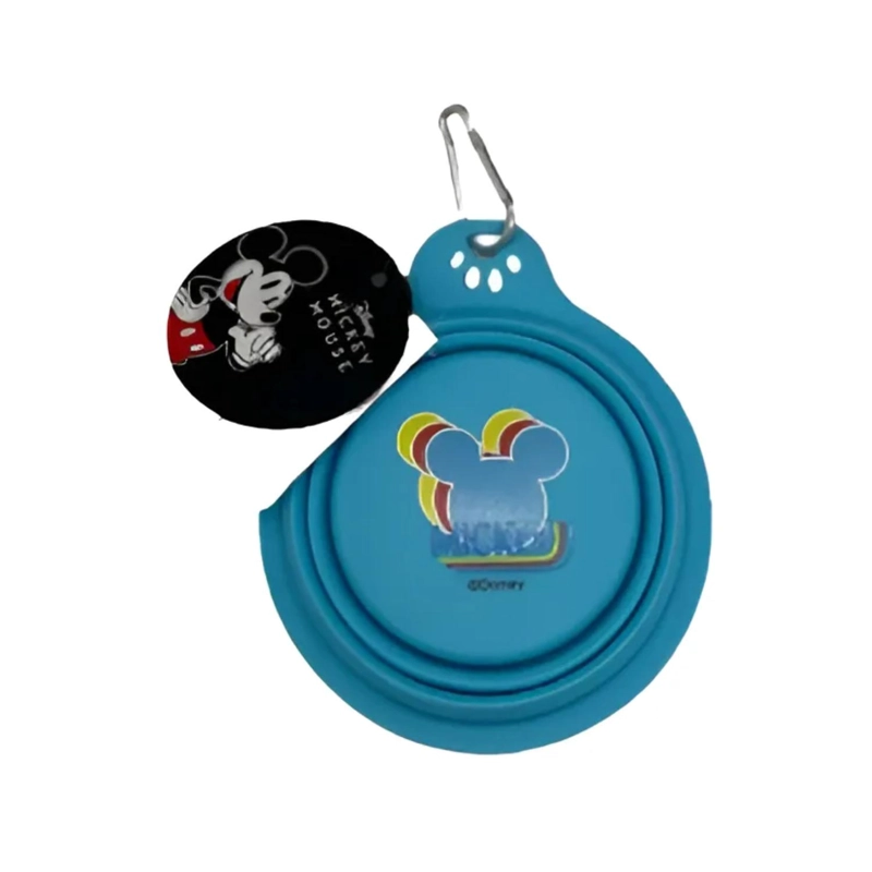 PLATO PLEGABLE DE COMIDA MICKEY AZUL PARA MASCOTAS - 2