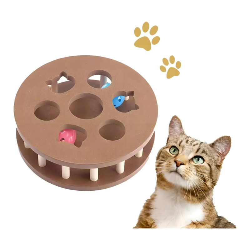JUGUETE INTERACTIVO RUEDA CON PELOTAS PARA GATOS MASCOTAS - 1