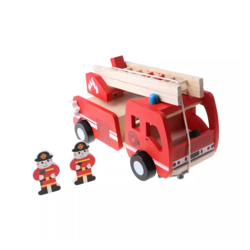 JUGUETE CAMION DE BOMBEROS DE MADERA DIDACTICO INFANTIL - 1