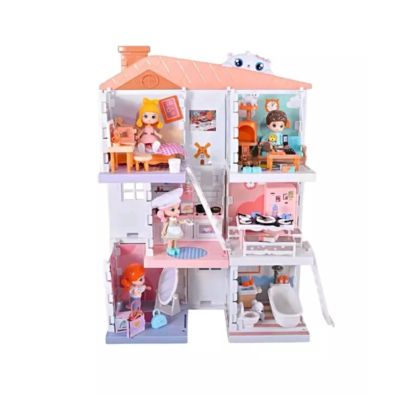 JUGUETE CASA DE MUÑECAS CON FIGURAS Y MUEBLES INFANTIL - 1