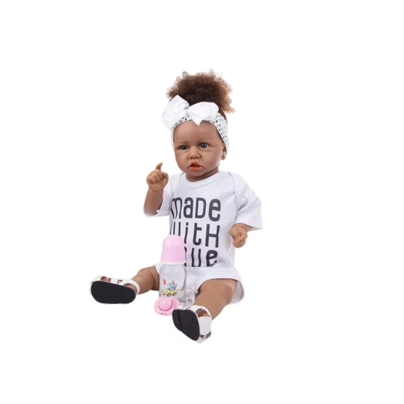 JUGUETE MUÑECA REALISTA 55CM MORENA BEBE REBORN INFANTIL - 1