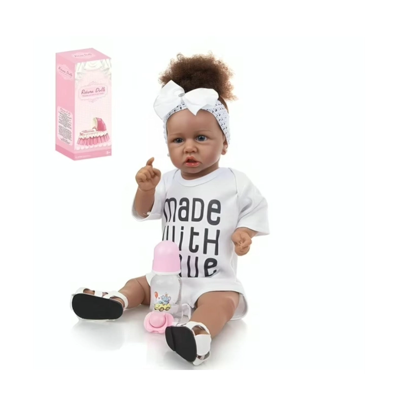JUGUETE MUÑECA REALISTA 55CM MORENA BEBE REBORN INFANTIL - 2