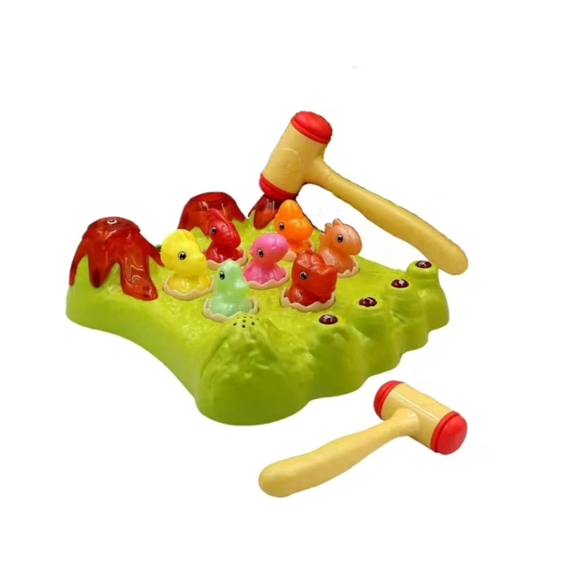 JUGUETE GOLPEA AL DINOSAURIO CON SONIDOS VERDE INFANTIL - 1