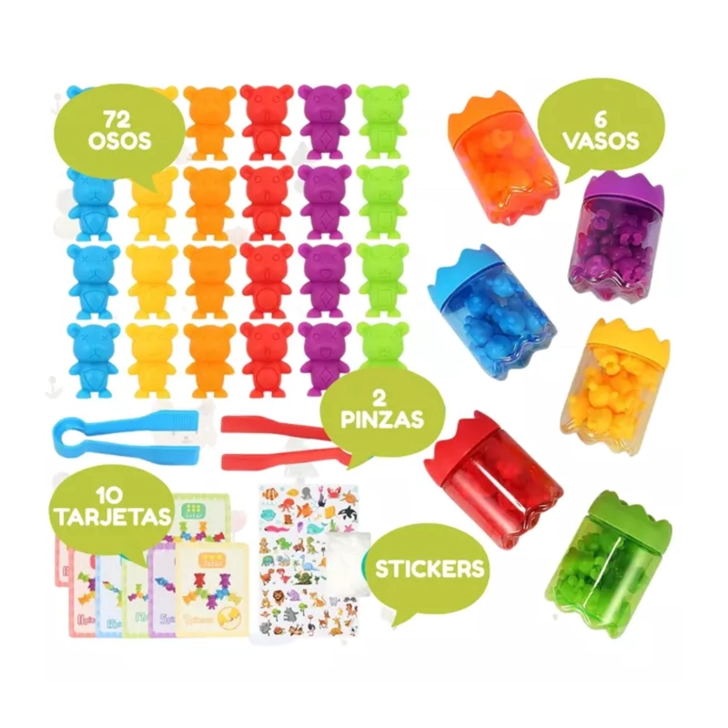 JUGUETE DE CLASIFICACION ANIMALES Y COLORES 98 PIEZAS INFANTILES - 1