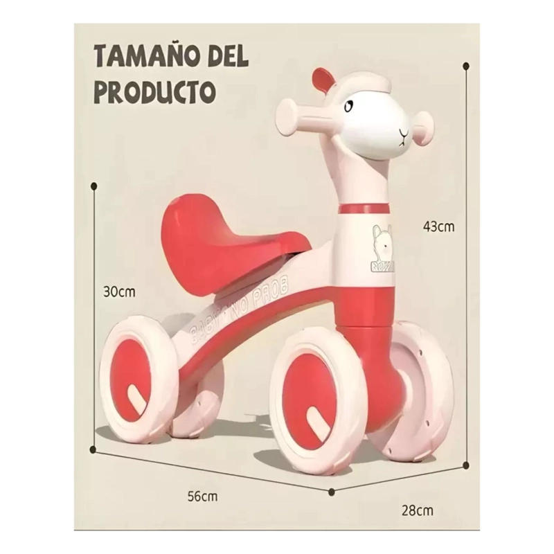 JUGUETE CORREPASILLO BICICLETA DE EQUILIBRIO ROSADO INFANTIL - 3