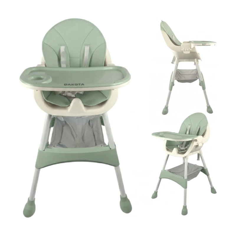 SILLA DE COMER 2 EN 1 AJUSTABLE PEGABLES PORTATIL VERDE INFANTIL - 2