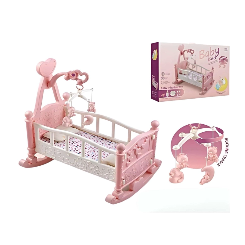JUGUETE CUNA PARA MUÑECAS 53X53X32CM ROSADO INFANTIL - 2