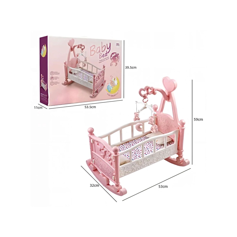 JUGUETE CUNA PARA MUÑECAS 53X53X32CM ROSADO INFANTIL - 3