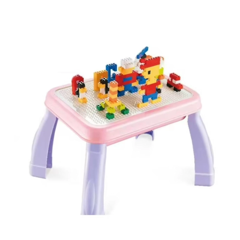 JUGUETE MESA DE BLOQUES 600 PIEZAS DIDACTICAS ROSA INFANTIL - 1