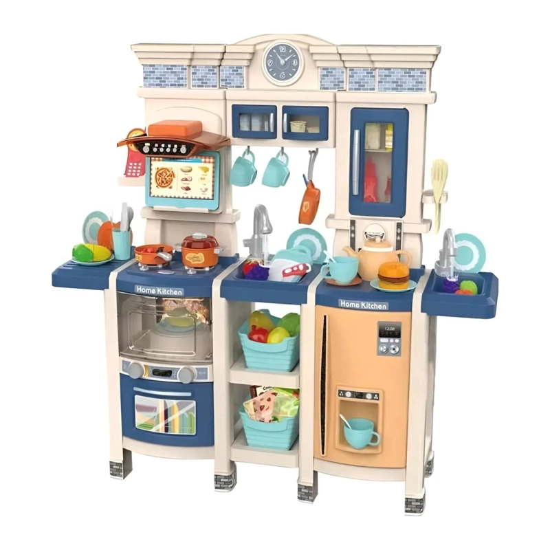 JUGUETE SET COCINA 108 PIEZAS 1MT LUZ SONIDO AZUL INFANTIL - 1