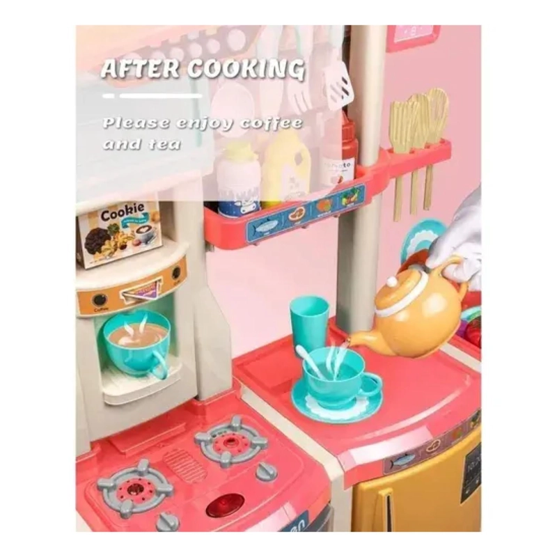 JUGUETE SET COCINA 108 PIEZAS 1MT LUZ SONIDO AZUL INFANTIL - 3