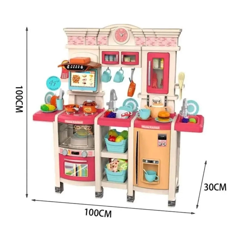 JUGUETE SET COCINA 108 PIEZAS 1MT LUZ SONIDO AZUL INFANTIL - 4