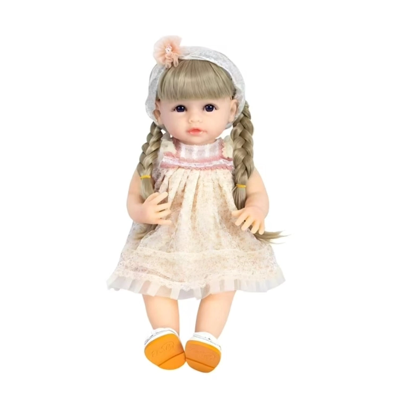 JUGUETE BEBE REALISTA 55CM RUBIA VESTIDO ROSA INFANTIL - 1