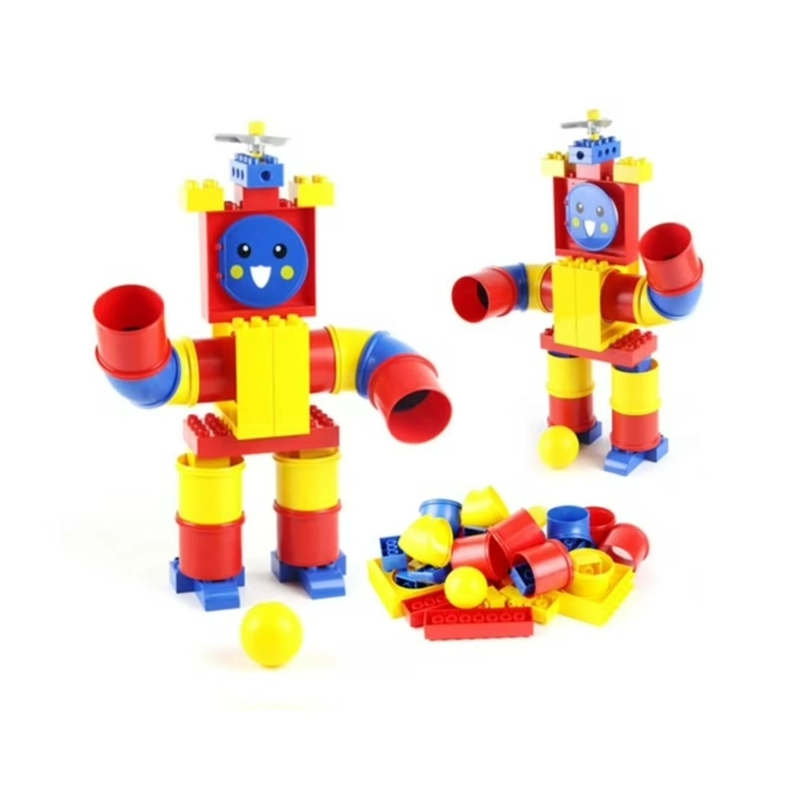 JUGUETE ROBOT ARMABLE CON BLOQUES Y TUBERIAS INFANTIL - 1