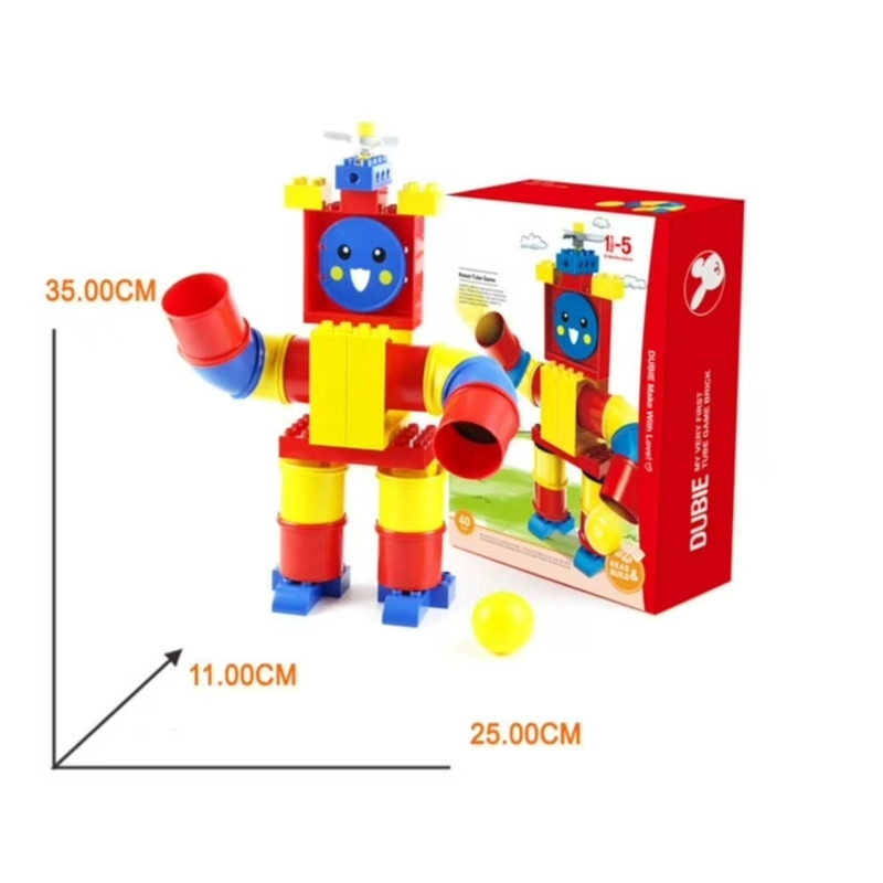 JUGUETE ROBOT ARMABLE CON BLOQUES Y TUBERIAS INFANTIL - 2