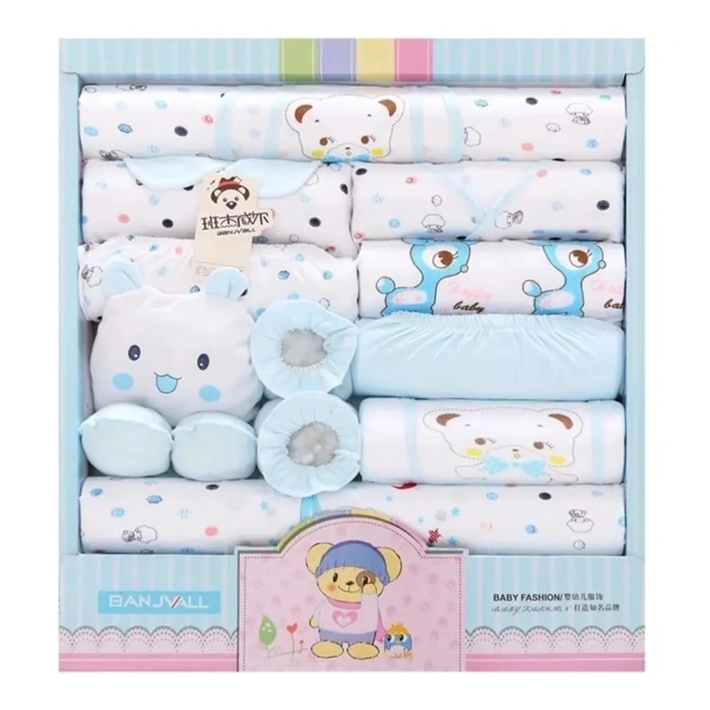 AJUAR ROPA BEBE RECIE N NACIDO BABY SHOWER AZUL TALLA 0 A 3 MESES - 1