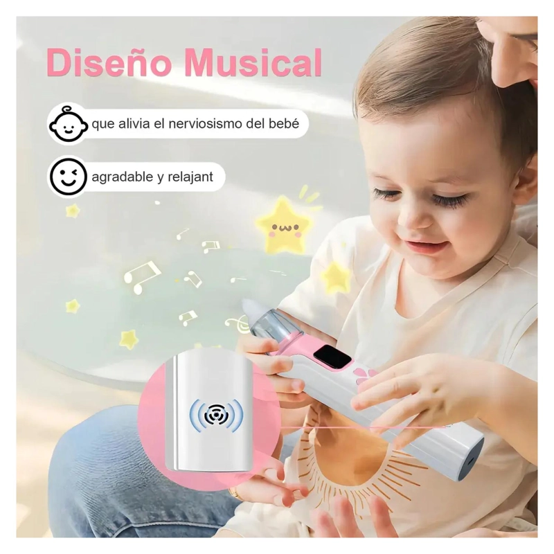 ASPIRADOR NASAL SACA MOCOS PARA BEBES ELECTRICO ROSA INFANTIL - 2